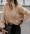 Ženski džemper s oštrim dekolteom 00896