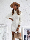 Ženska pletena haljina 001167 bijela