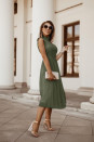 Ženska haljina od čipke i tila 5227 tamno zelena