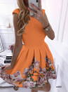 Ženska haljina s cvijećem 2699 narančasta