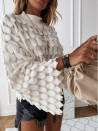 Ženski džemper s voluminoznim rukavima 00695