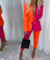Ženski komplet sako i hlače 1170 narančasti/pink