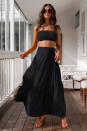 Ženski komplet suknja i top 6394 crni