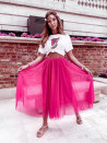 Ženska suknja od tila 65123 pink