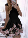 Ženska haljina s cvijećem 2699 crna