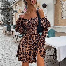 Ženska haljina s leopard uzorkom 21619