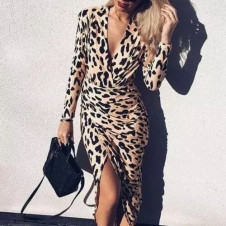 Ženska haljina s leopard printom 2564