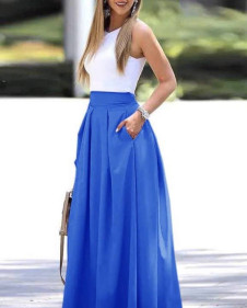 Ženska duga suknja 5002 plava