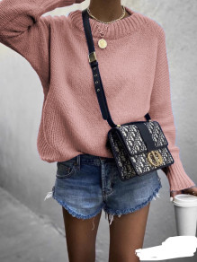 Ženski široki džemper 00771 roze