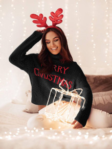 Ženski džemper merry christmas 9025 crni