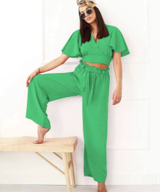 Ženski komplet bluza i hlače 22659 zeleni