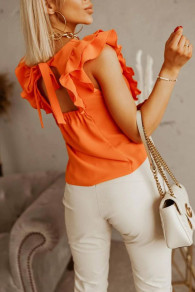 Ženska bluza s efektnim leđima 5574 narančasta