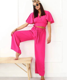 Ženski komplet bluza i hlače 22659 pink