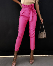 Ženske hlače s visokim strukom 6423 pink
