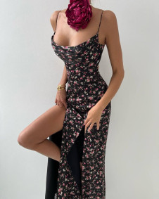Ženska duga haljina sa cvjetnim motivima 31275