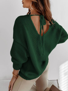 Ženski džemper s efektnim leđima K87130