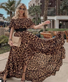 Ženska haljina s leopard printom H3744