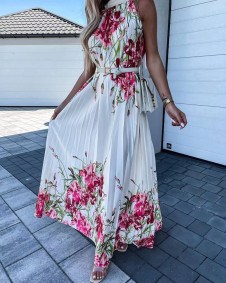 Ženska duga haljina sa cvjetnim uzorkom FG1425