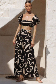 Ženski komplet top i suknja s printom LP8764 