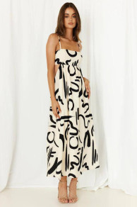 Ženska efektna haljina s printom LP8795 