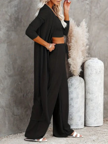 Ženski trodijelni komplet, crop top, vesta i hlače 550159