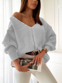 Ženski džemper s efektnim pletivom 1517