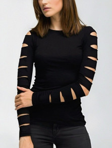 Ženska bluza s efektnim rukavima J20001 