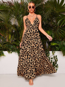 Ženska haljina s leopard printom T7836