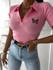 Ženska bluza triko s printom leptira 9992301