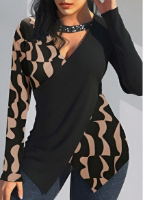 Ženska efektna bluza s printom J20002
