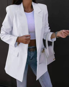 Ženski elegantni sako s podstavom 6320 bijeli