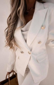 Ženski elegantni sako s podstavom 3909 bijeli