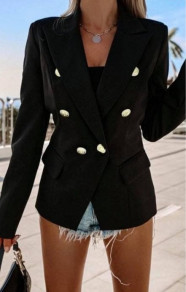 Ženski elegantni sako s podstavom 3909 crni