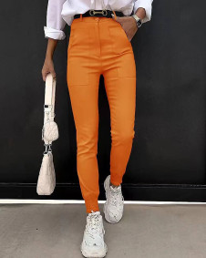 Ženske hlače s visokim strukom 6375 narančaste