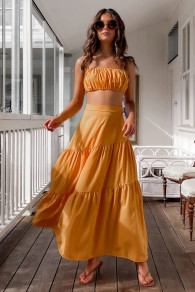 Ženski komplet suknja i top 6394 narančasti