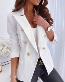 Ženski elegantni sako s podstavom 6393 bijeli