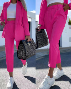 Ženski komplet sako i hlače 6421 pink