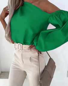 Ženska efektna bluza 6441 zelena