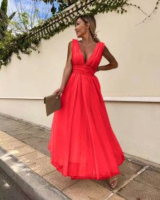 Ženska haljina s tilom 22164 crvena