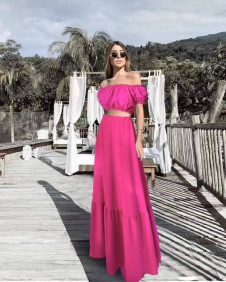 Ženski komplet suknja i bluza 3161 pink