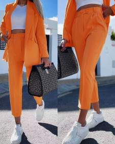 Ženski komplet sako i hlače 6421 narančasti