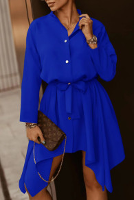 Ženska široka haljina 6716 plava