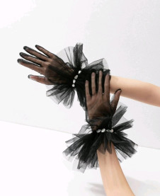 Ženske rukavice od tila s cirkonima SH5598 